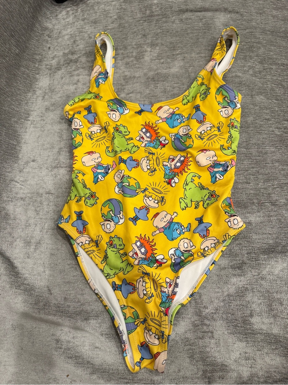 Nickelodeon Yellow Rugrats Print Girls One-Piece Swimsuit